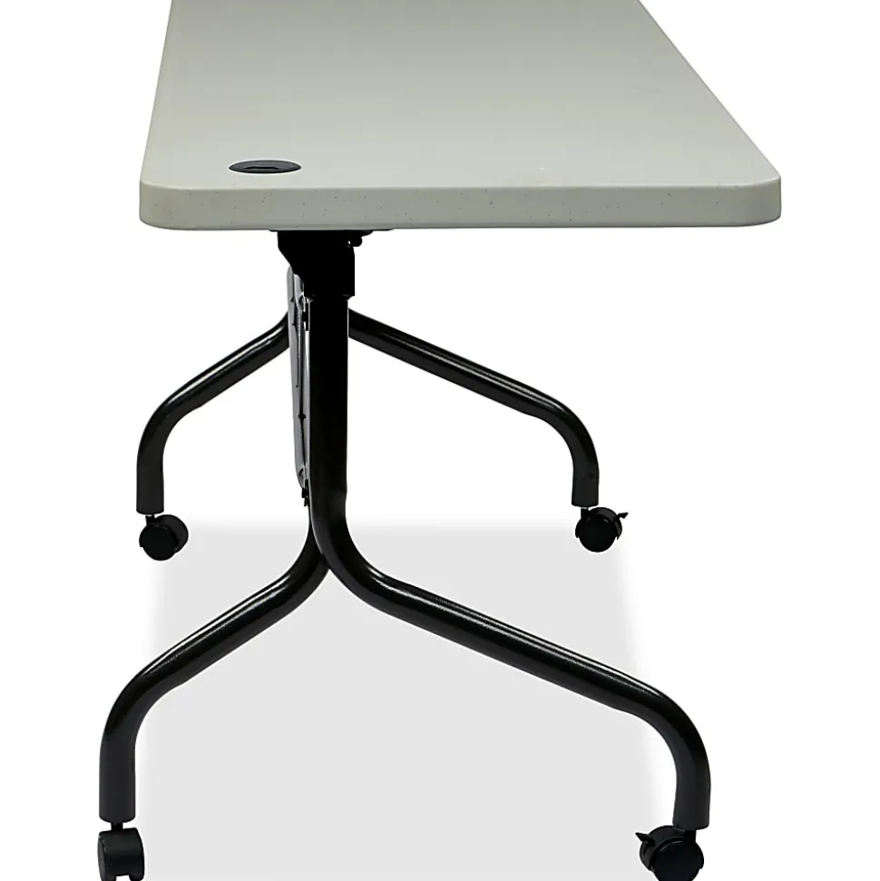 Office Star™ Work Smart Resin Multi-Purpose Flip Table With Locking Casters, 29-1/4"H x 60-1/2"W x 23-3/4"D