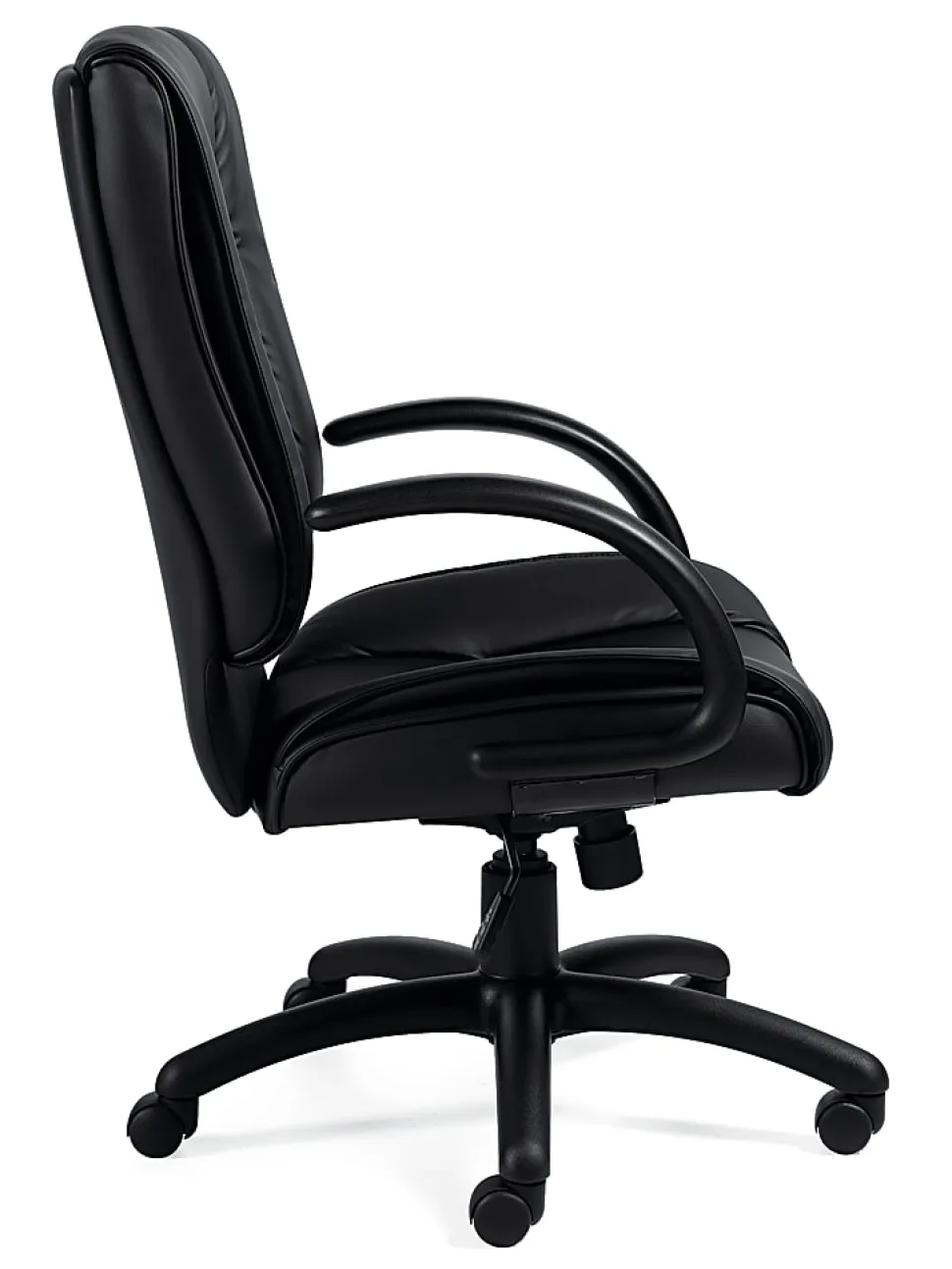 Offices To Go™ Luxehide Bonded Leather High-Back Chair, Black, OTG2700B
