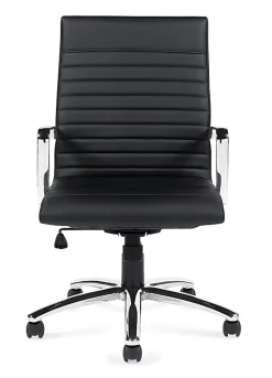 Offices To Goâ„¢ Luxehide Executive Bonded Leather Chair With Stitch Detail, Black