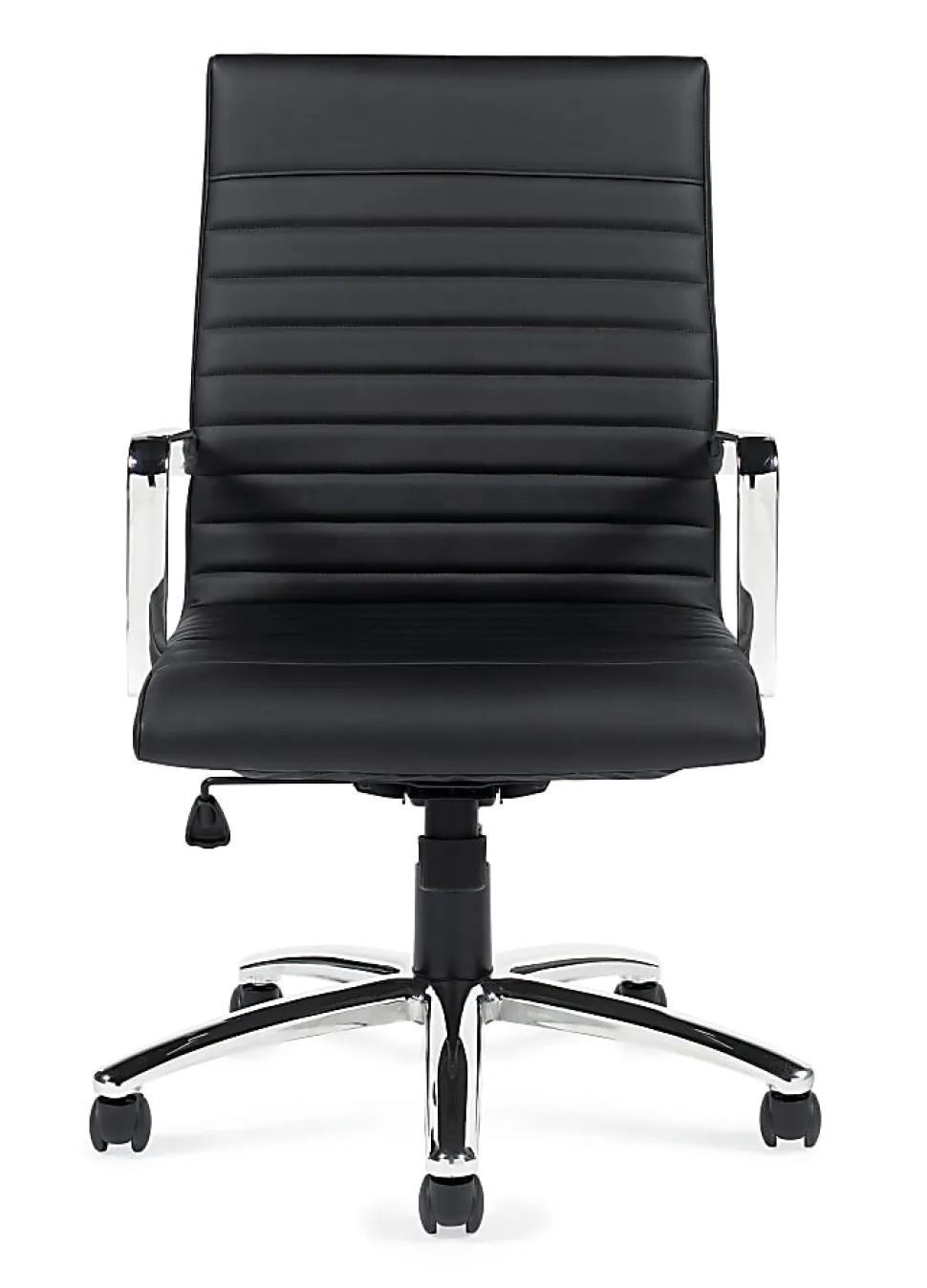 Offices To Go™ Luxehide Executive Bonded Leather Chair With Stitch Detail, Black