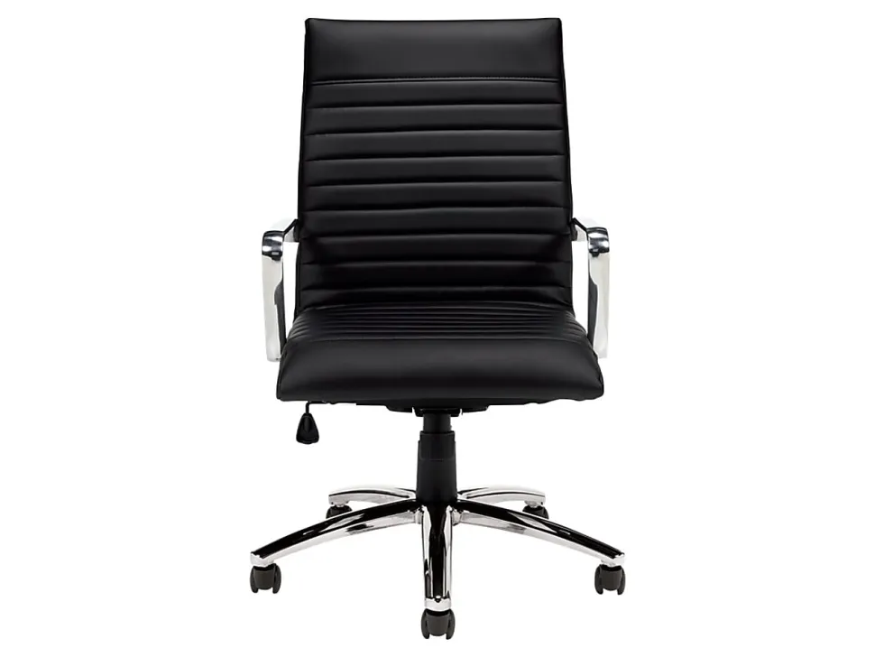 Offices To Go™ Luxehide Executive Bonded Leather Chair With Stitch Detail, Black