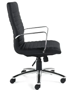Offices To Go™ Luxehide Executive Bonded Leather Chair With Stitch Detail, Black