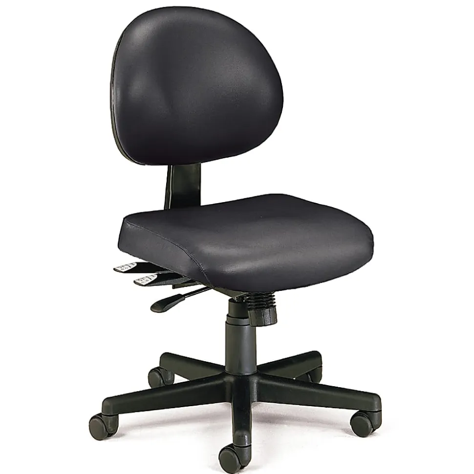 OFM Anti-Microbial Vinyl Multi-Shift Task Chair, Black