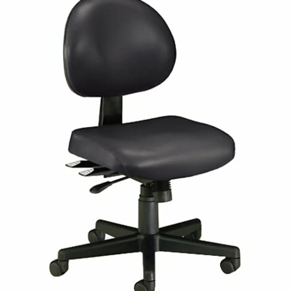 OFM Anti-Microbial Vinyl Multi-Shift Task Chair, Black