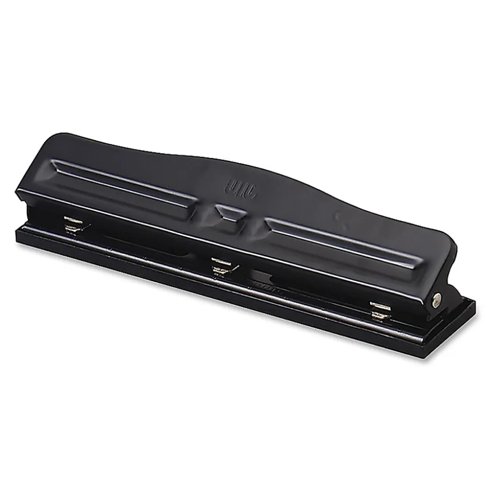 OIC® Adjustable 3-Hole Punch, Black