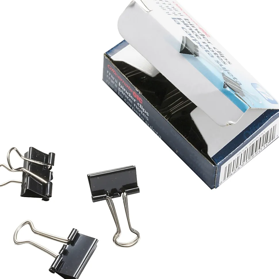 OIC® Binder Clips, Mini, 9/16", Black, Box Of 12
