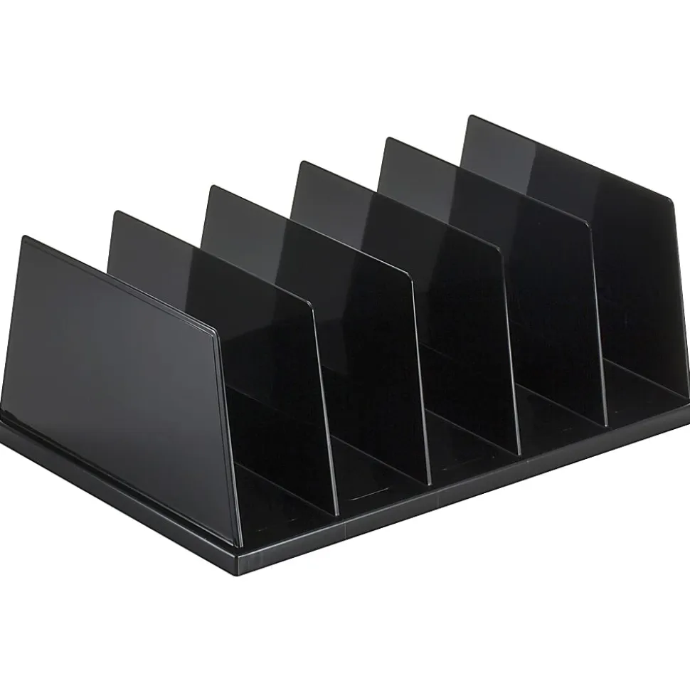 OIC 5-Compartment Desktop Sorter, Black