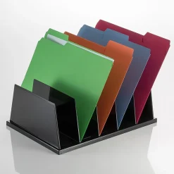 OIC 5-Compartment Desktop Sorter, Black