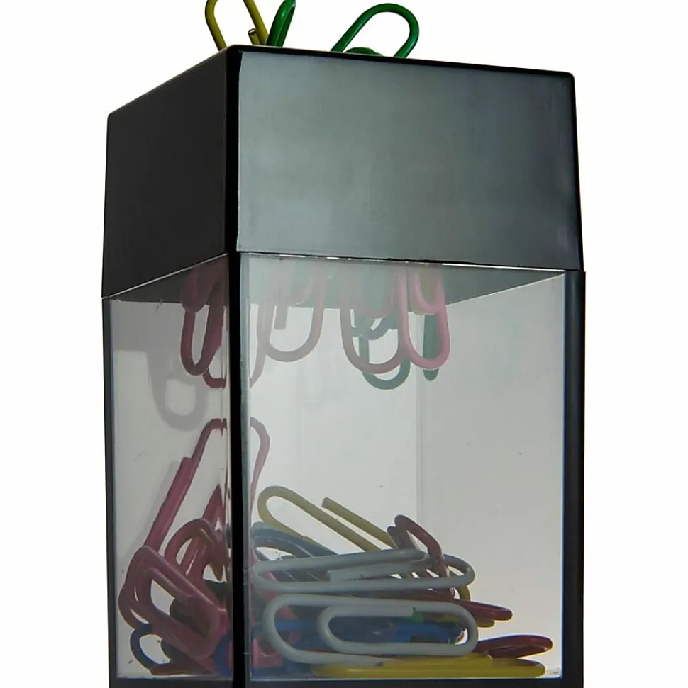 OIC 3-Compartment Pencil Cup - 4" x 2.9" x 2.9" - 1 Each - Black