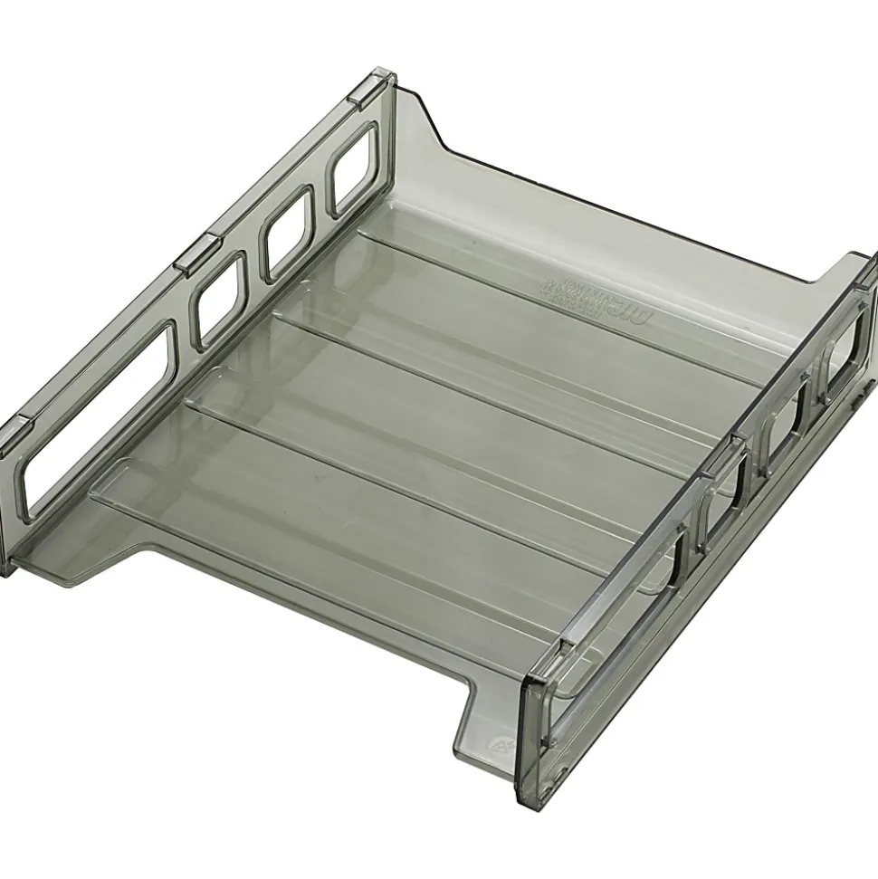 OIC® Front-Loading Stackable Desk Tray, Letter Size, Smoke