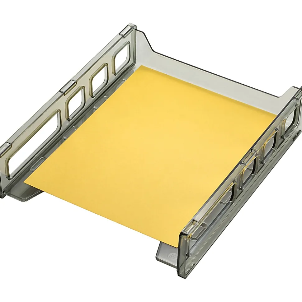 OIC® Front-Loading Stackable Desk Tray, Letter Size, Smoke
