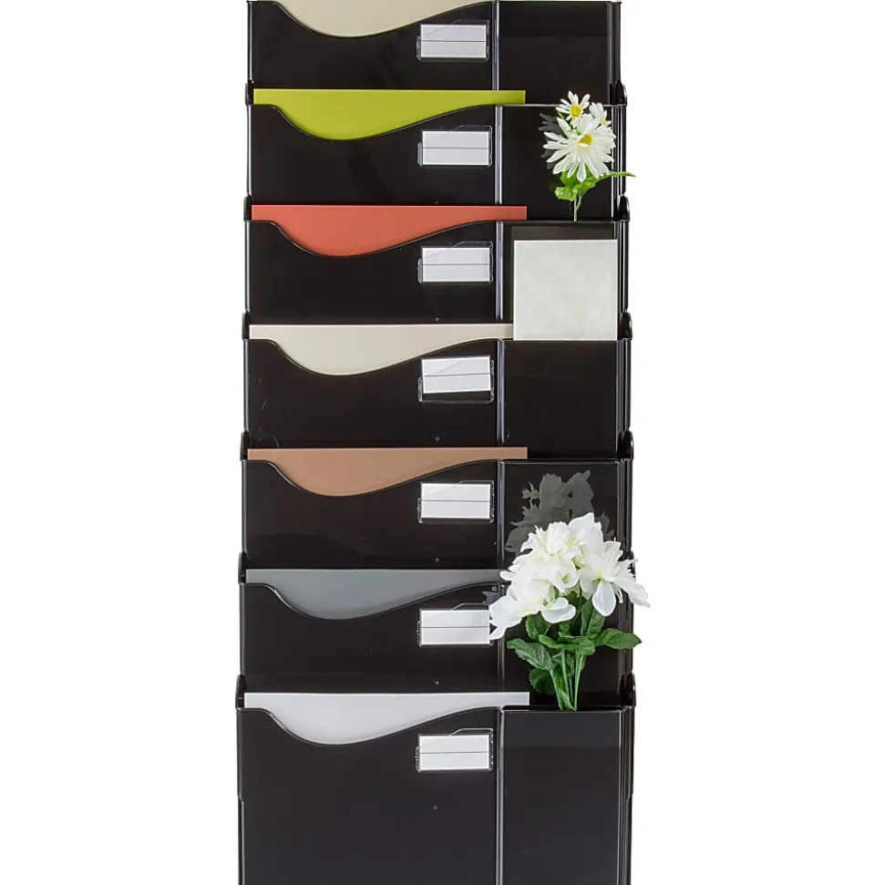 OIC® Grande Central Filing System, 7-Pocket, Black