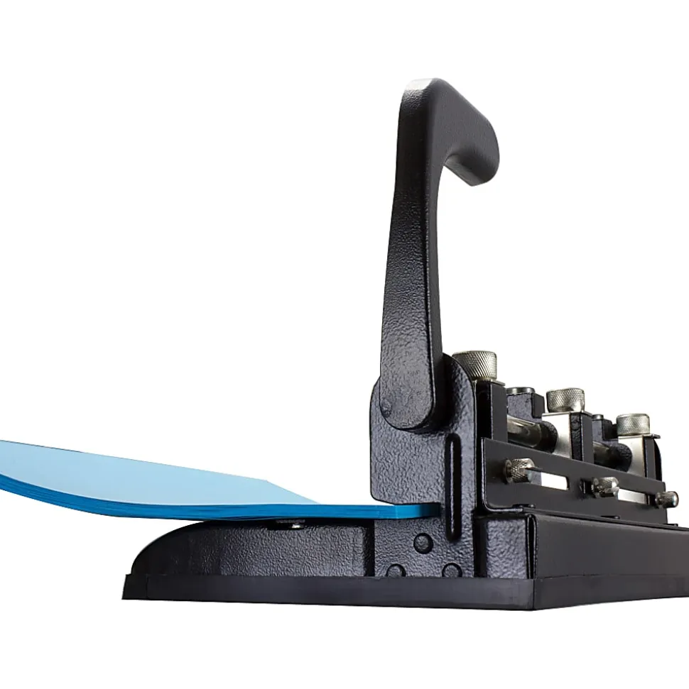 OIC® Heavy-Duty 3-Hole Lever Punch, Black