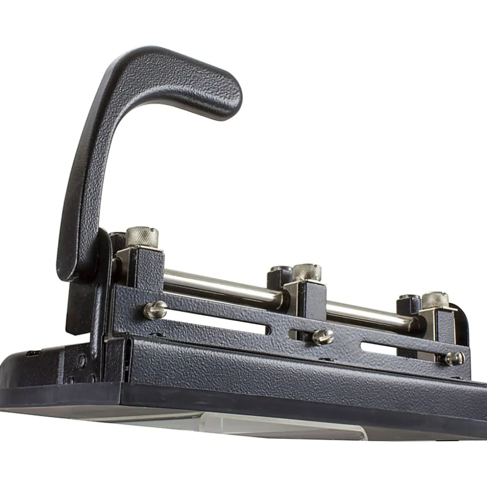 OIC® Heavy-Duty 3-Hole Lever Punch, Black