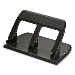OIC® Heavy-Duty Padded Handle 3-Hole Punch, Black