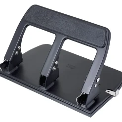 OIC® Heavy-Duty Padded Handle 3-Hole Punch, Black