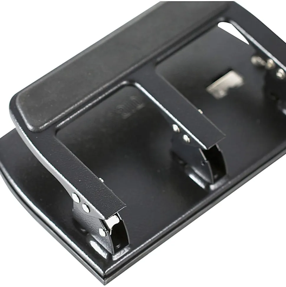 OIC® Heavy-Duty Padded Handle 3-Hole Punch, Black