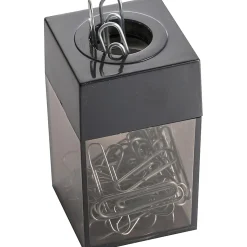 OIC® Magnetic Clip Dispenser, Small, 100 Clip Capacity, Black/Smoke