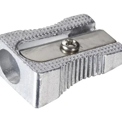OICĀ® Metallic Aluminum Handheld Pencil Sharpeners, Silver, Pack Of 4