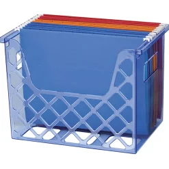 OIC Officemate Blue Glacier Desktop File Organizer, 10 3/4" x 12 1/2" x 8 5/8", Blue