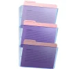 OIC Officemate Blue Glacier Wall Files, 15" x 13" x 4 1/8", Blue, Pack Of 3
