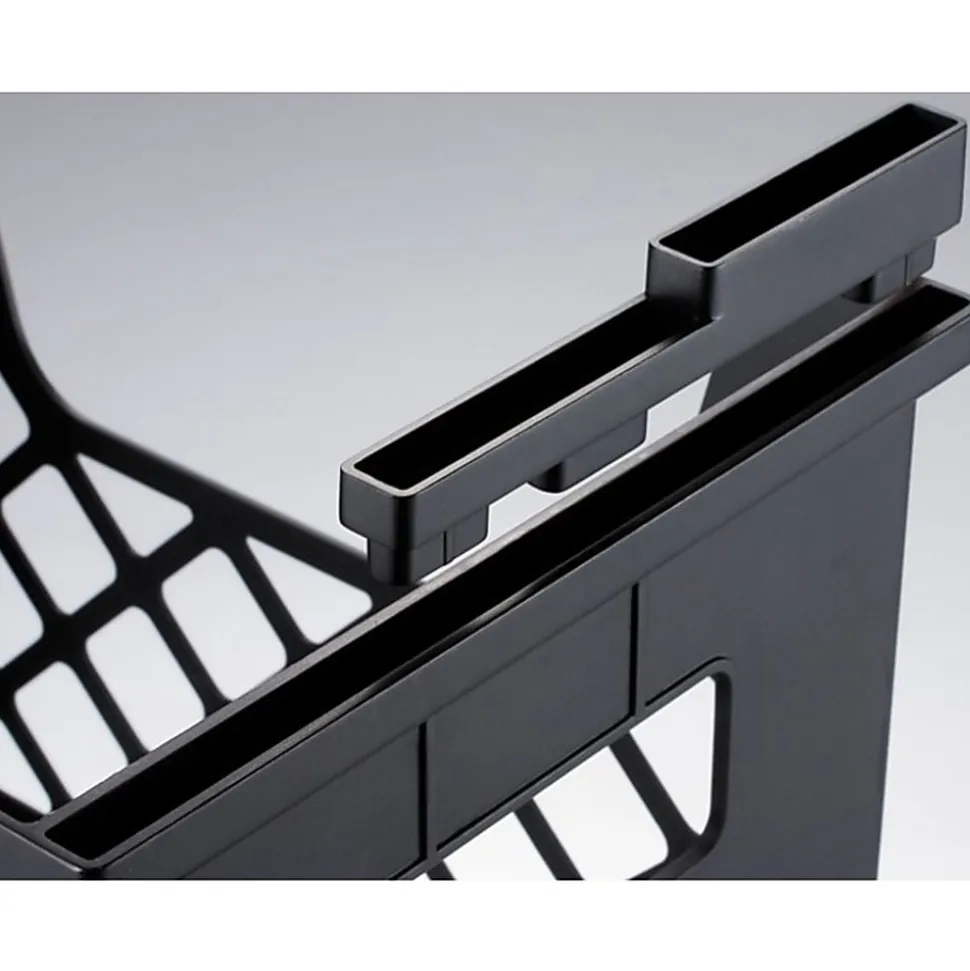 OIC Officemate Plastic Desktop File Organizer, 10.8"H x 13.3"W x 8.6"D, Black