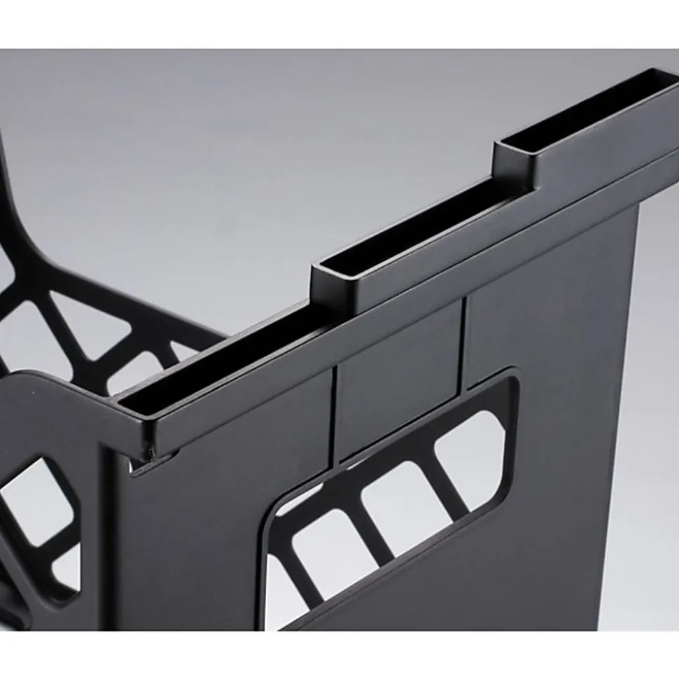 OIC Officemate Plastic Desktop File Organizer, 10.8"H x 13.3"W x 8.6"D, Black