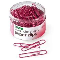OIC® Paper Clips, Tub Of 80, Jumbo, Breast Cancer Awareness