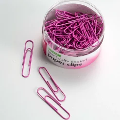 OIC® Paper Clips, Tub Of 80, Jumbo, Breast Cancer Awareness