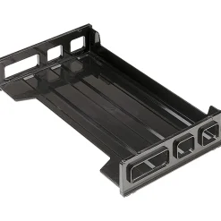 OIC® Side-Loading Stackable Desk Tray, Legal Size, Black