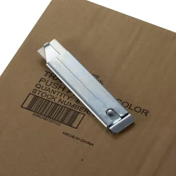OIC® Single-Sided Razor Blade Carton Cutters, Silver, Pack Of 12