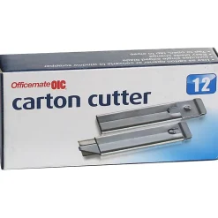 OIC® Single-Sided Razor Blade Carton Cutters, Silver, Pack Of 12