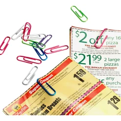 OIC® Translucent Vinyl Paper Clips, Box Of 600, No. 2, Assorted Colors