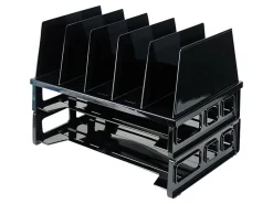 OIC® Tray/Sorter Combo, Letter Size, 10 1/4"H x 13 1/2"W x 9"D, Black