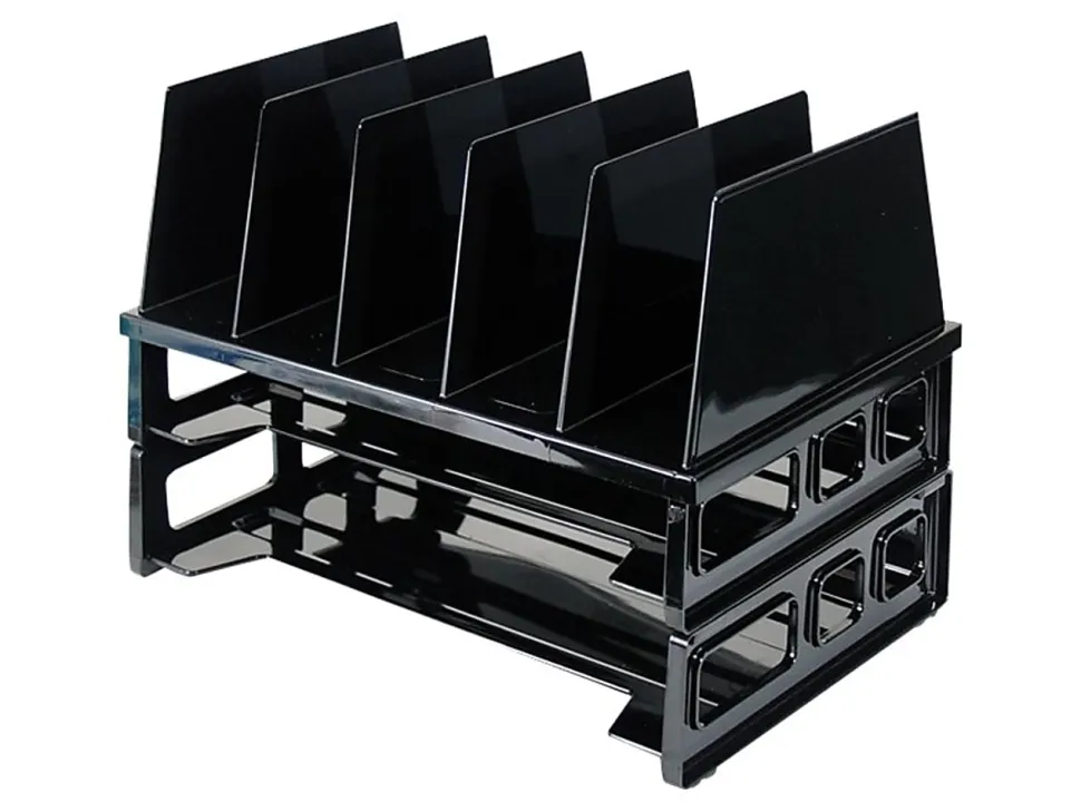 OIC® Tray/Sorter Combo, Letter Size, 10 1/4"H x 13 1/2"W x 9"D, Black