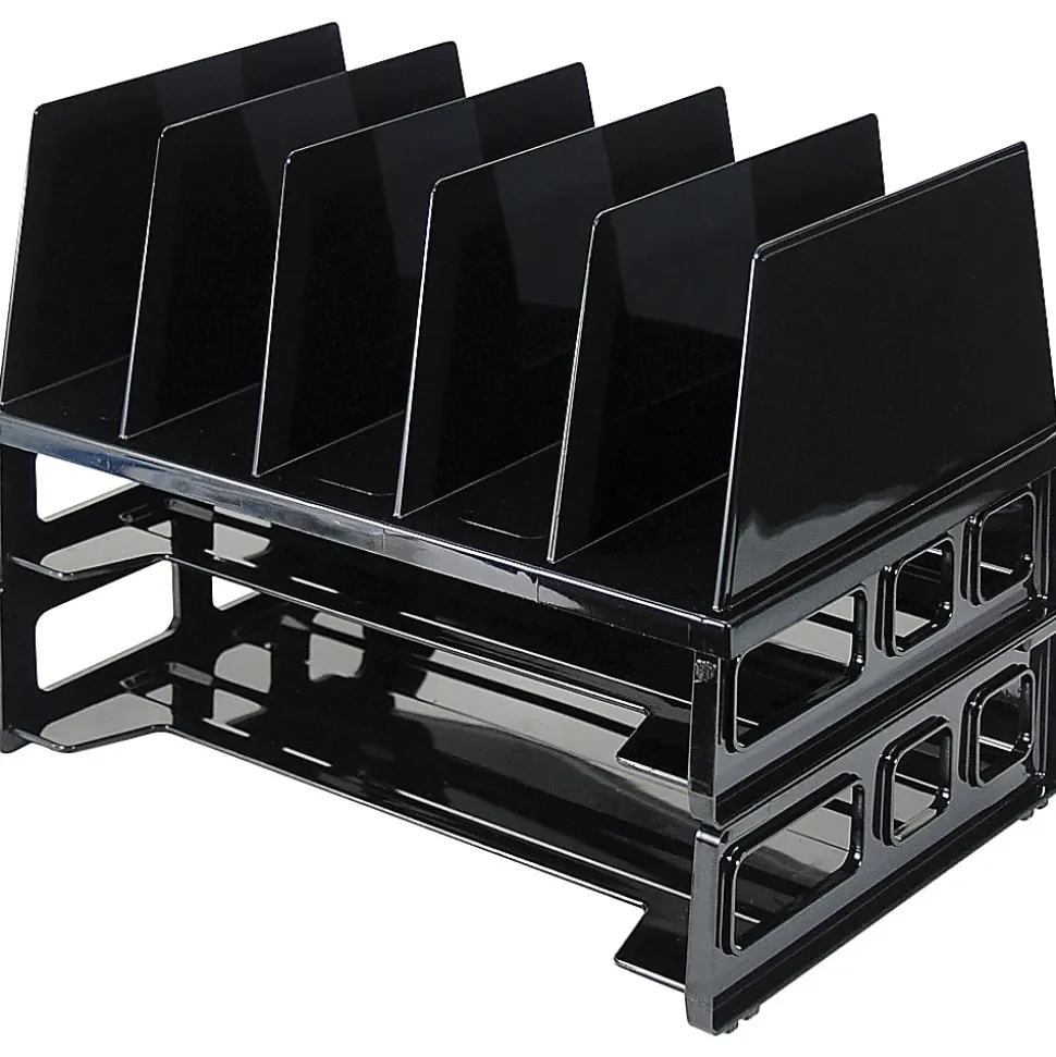 OIC® Tray/Sorter Combo, Letter Size, 10 1/4"H x 13 1/2"W x 9"D, Black