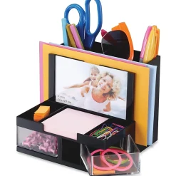 OIC VersaPlus Plastic 9-Compartment Desk Organizer, 5 1/2