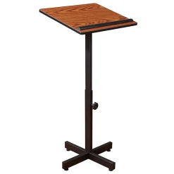 Oklahoma Sound Portable Presentation Lectern Stand, Medium Oak