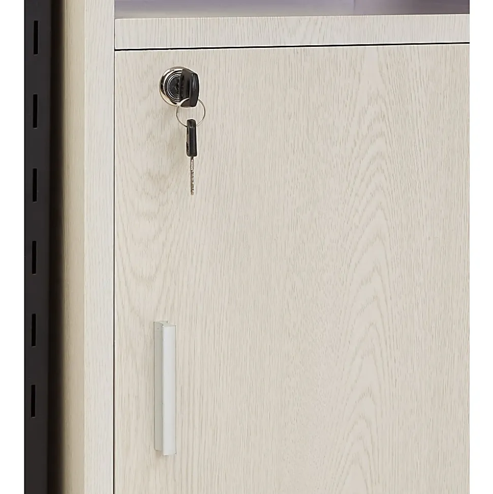 Oklahoma Sound? Premium Plus Presentation Cart With Storage Cabinet, Ivory/Black