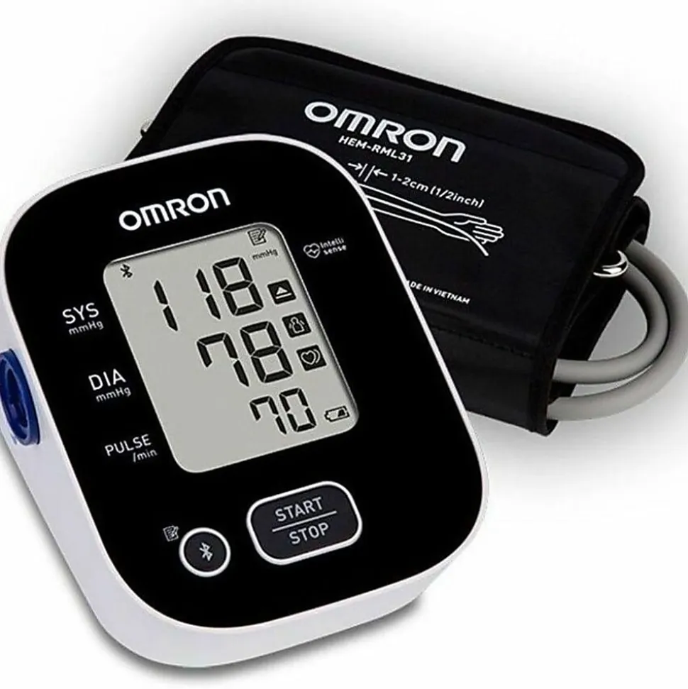 Omron® 3 Series® Digital Upper Arm Blood Pressure Monitor With D-Ring Cuff, 1 Size, Black/White