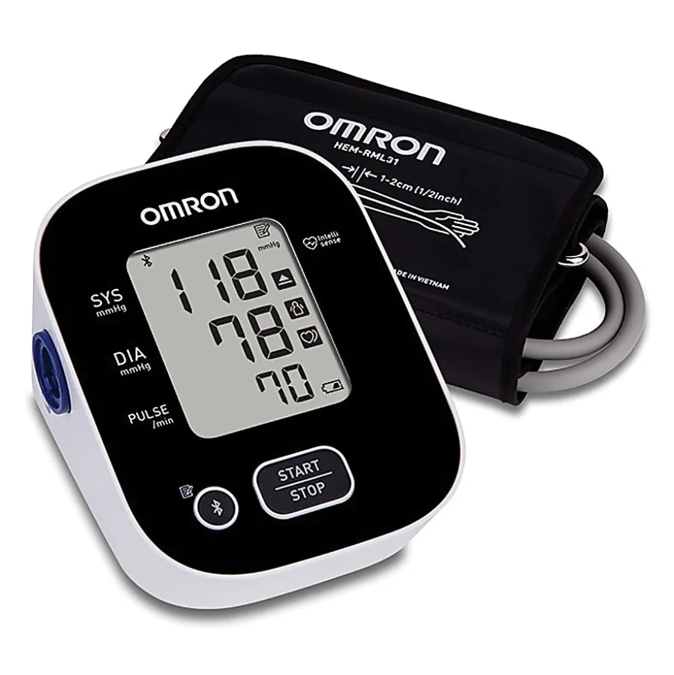Omron® 3 Series® Digital Upper Arm Blood Pressure Monitor With D-Ring Cuff, 1 Size, Black/White