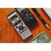 OM System WS882 Digital Voice Recorder, 4.4"H x 1.8"W x 0.7"D, Silver
