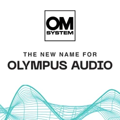 OM System WS883 Digital Voice Recorder, 4-7/16”H x 1-13/16”W x 7”D, Black