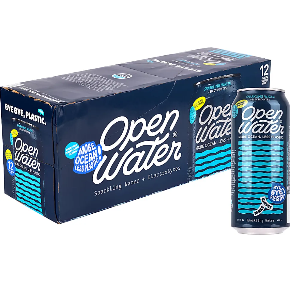 Open Water Sparkling Water Tallgirl Cans, 16 Oz, Case Of 12 Cans