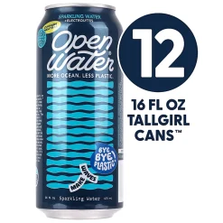 Open Water Sparkling Water Tallgirl Cans, 16 Oz, Case Of 12 Cans