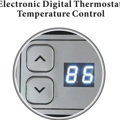 Optimus Portable Oscillation Ceramic Heater w/ Thermostat & LED - Ceramic - Electric - 500 W to 1500 W - H7245