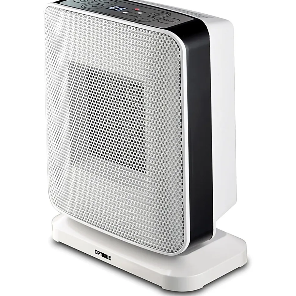 Optimus Portable Oscillation Ceramic Heater w/ Thermostat & LED - Ceramic - Electric - 500 W to 1500 W - H7245