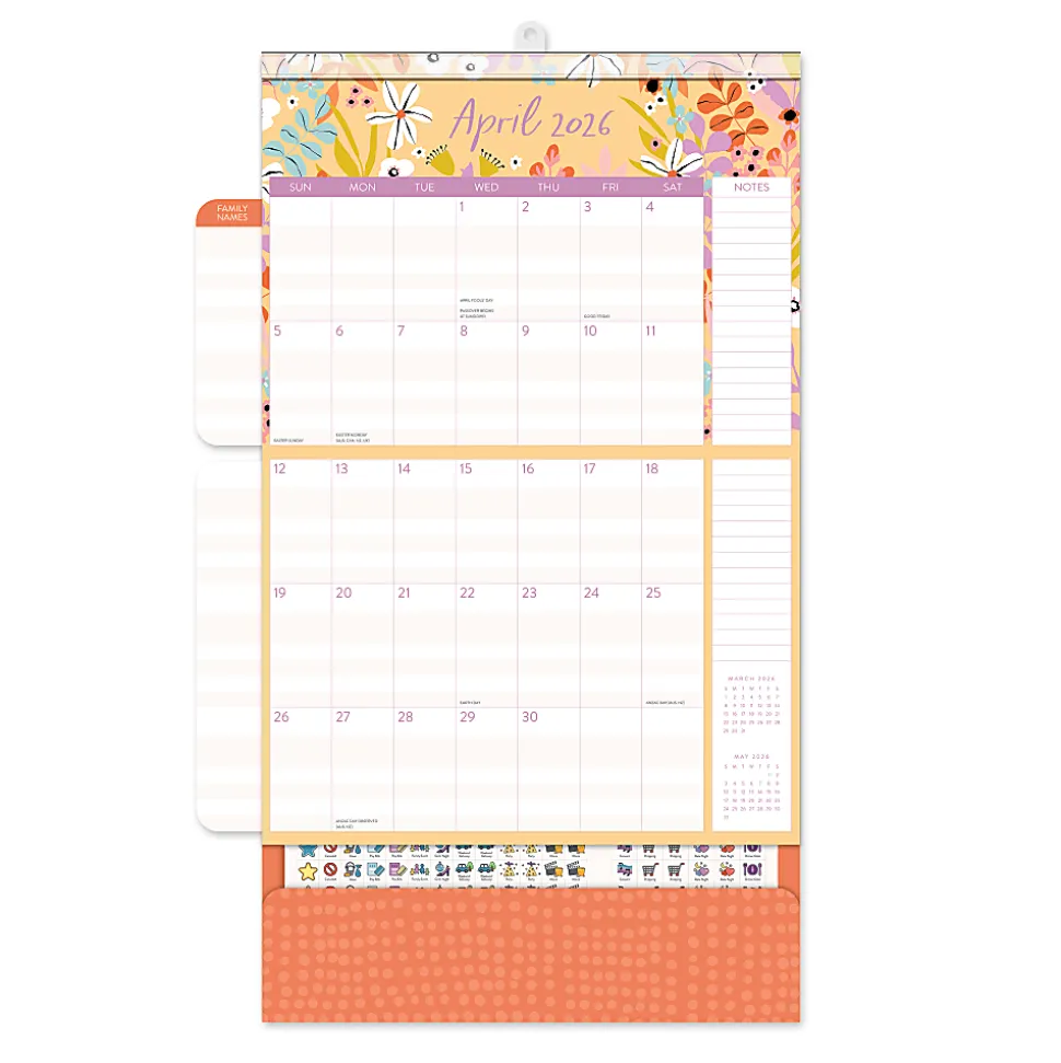2026 Orange Circle Studio Do It All Monthly Wall Calendar, 12-13/16" x 12-1/4", Secret Garden, January To December, 26079