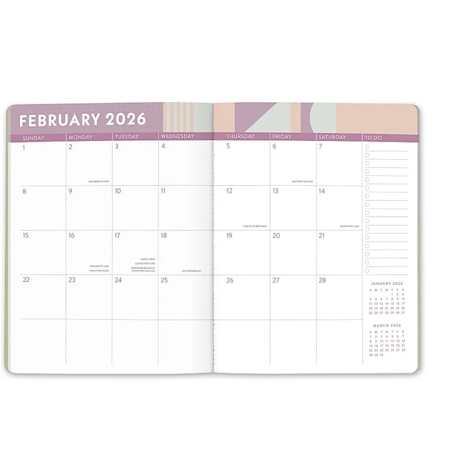 2026 Orange Circle Studio Just Right Monthly Planner, 9-3/4" x 7-1/2", Color Block, January To December, 26358