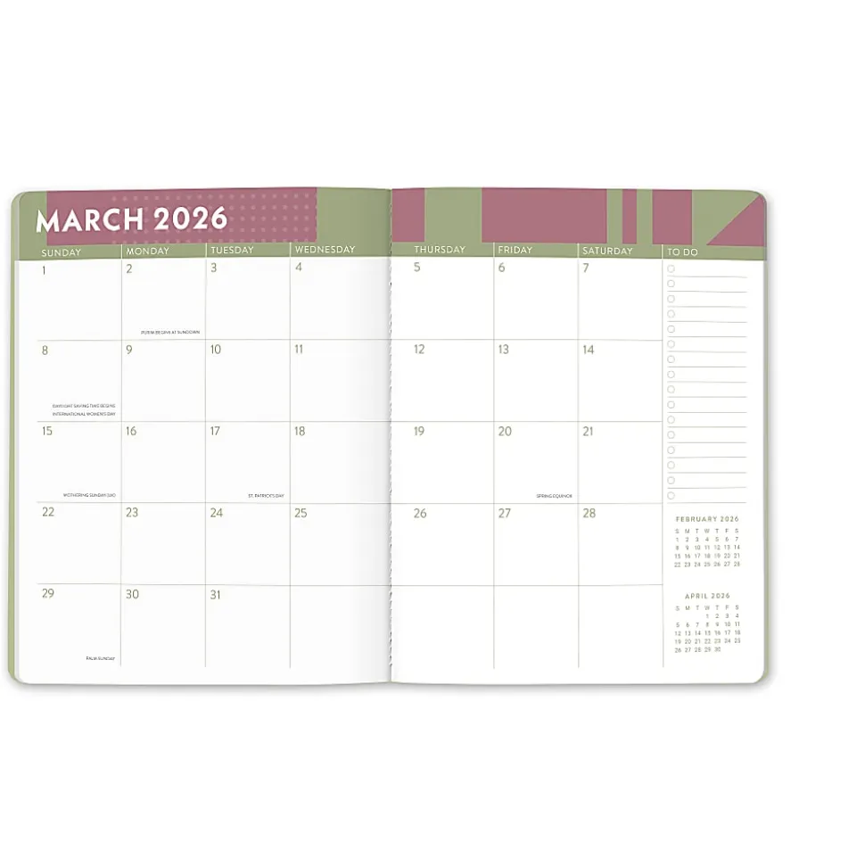 2026 Orange Circle Studio Just Right Monthly Planner, 9-3/4" x 7-1/2", Color Block, January To December, 26358